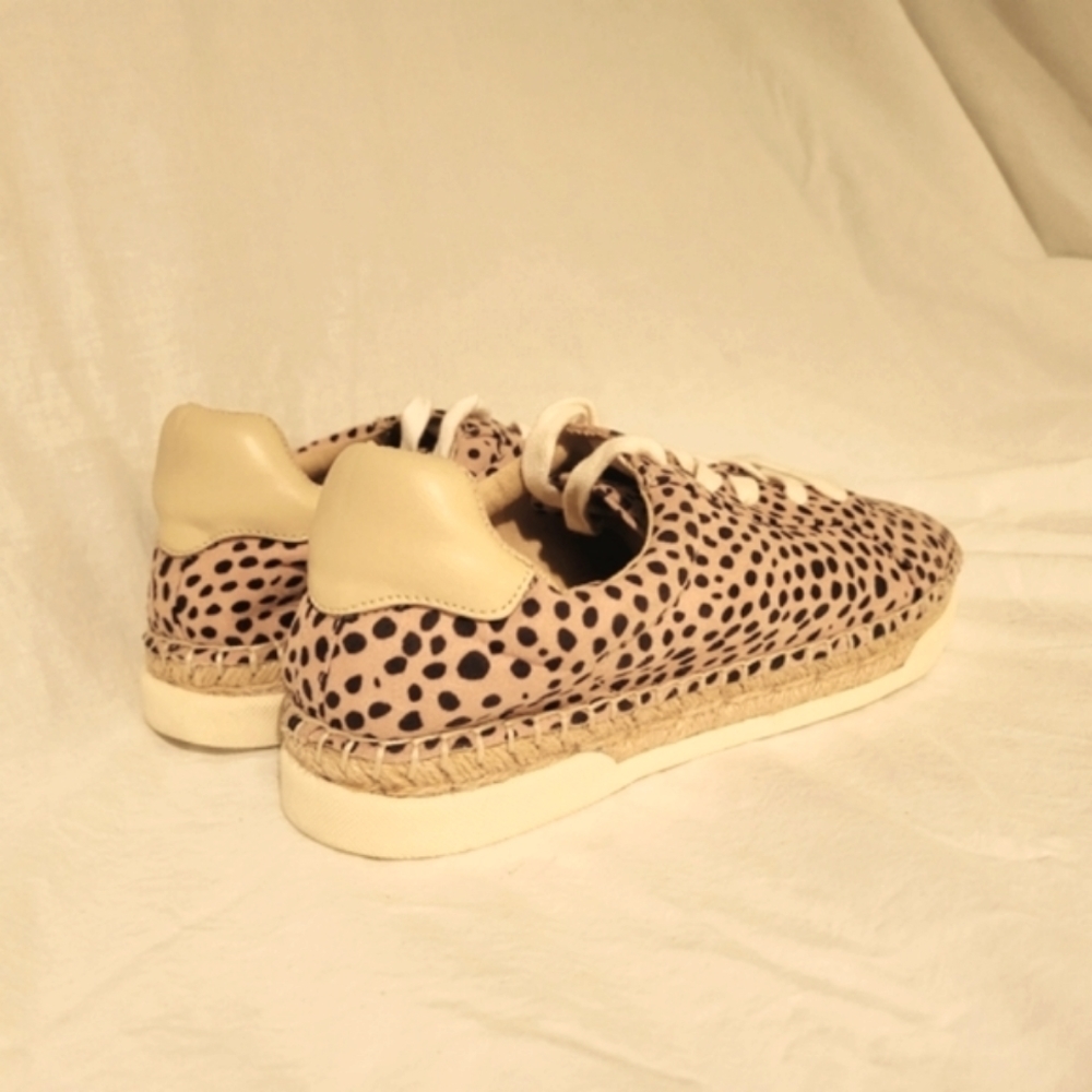 Universal Thread Shaelyn Animal Polka Dot Brown Tan Lace Up Casual Sneakers EUC - Picture 4 of 7